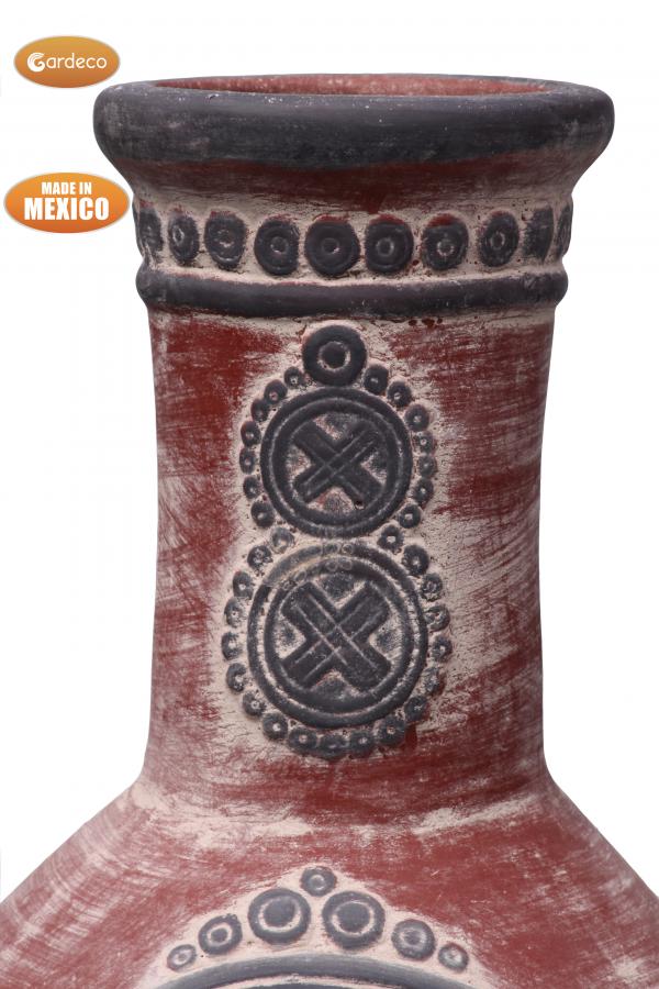 Gardeco Azteca X-Large Mexican Chimenea Red and Grey