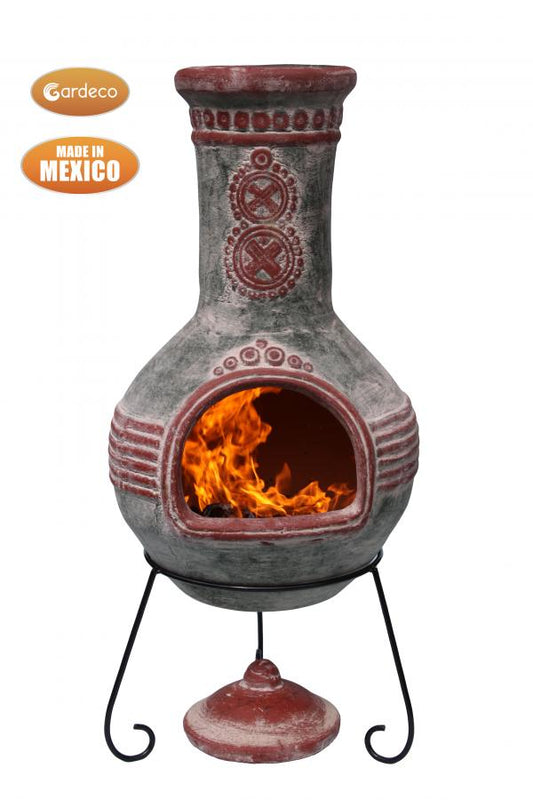Gardeco Azteca X-Large Mexican Chimenea Green and Red