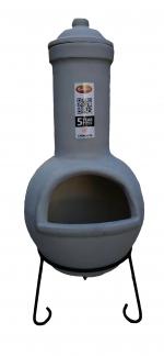 Gardeco Sempra Large Chimalin AFC Chimenea In Glazed Light Grey