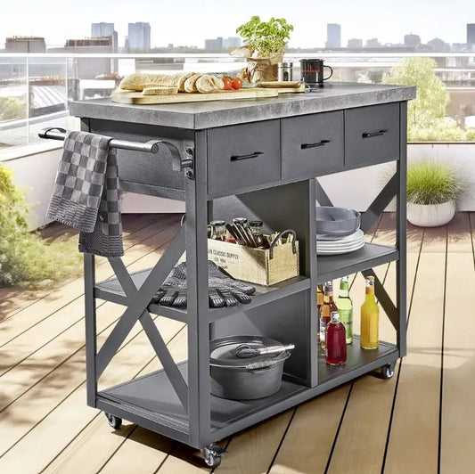 Atom Grills Premium Outdoor Serving Trolley
