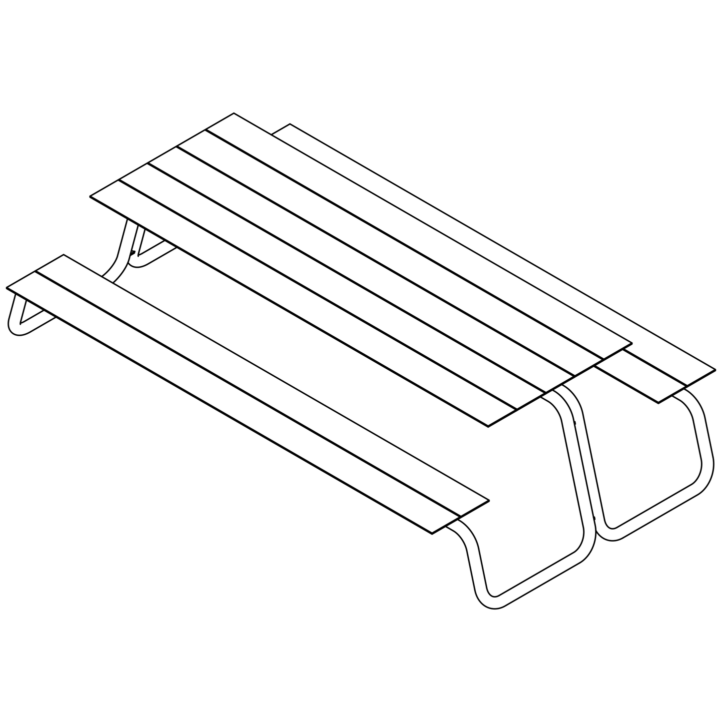 Wünder The Table Large & Seat Low Bundle Outdoor Living
